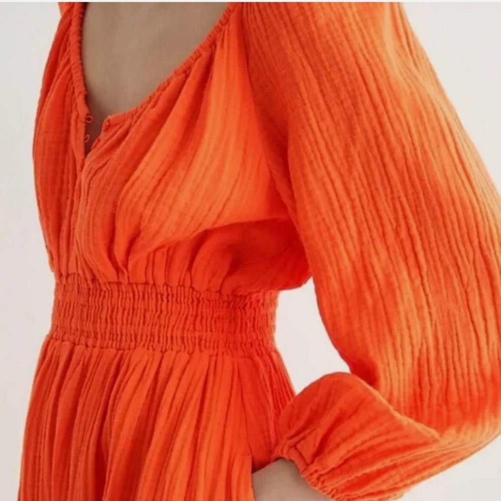 New: J Crew V Neck Midi Dress in Soft Gauze. Size XS